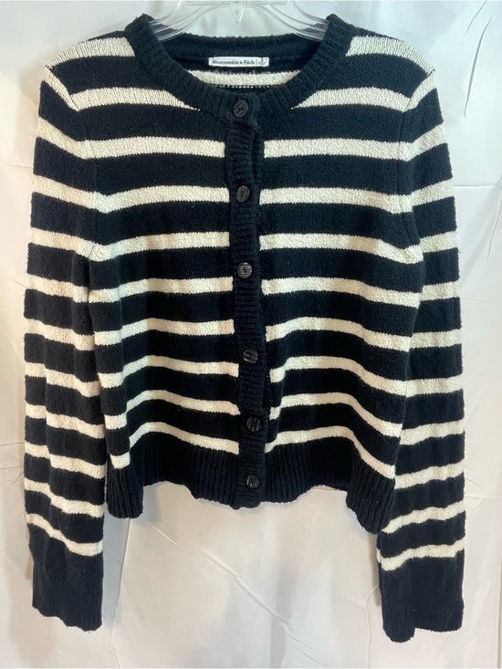 Abercrombie & Fitch Sweaters - Abercrombie & Fitch Black & White Striped Button-Front Cardigan Women’s Size S
